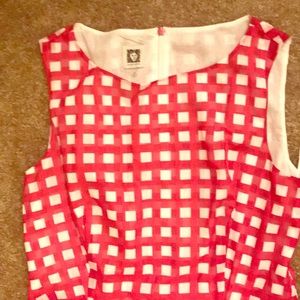 Fit & Flare Anne Klein Size 10 Red & White Dress